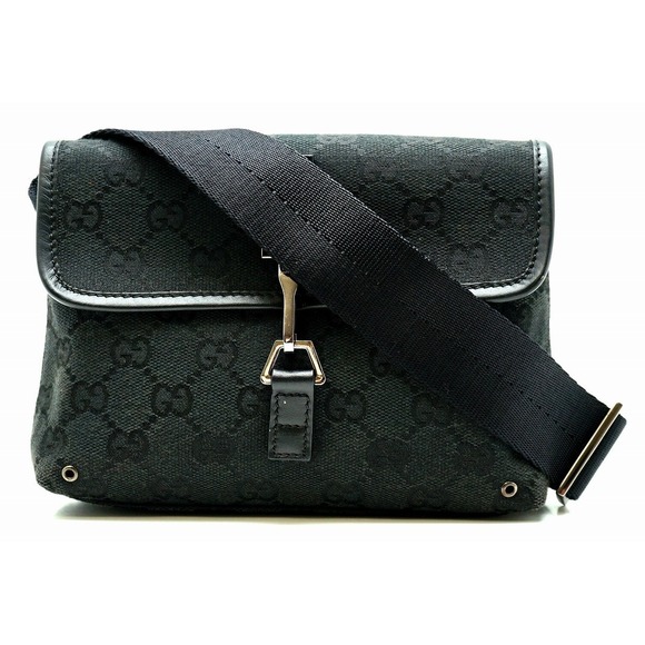 Gucci Waist Canvas Pouch Body Bag Black - Picture 2 of 9